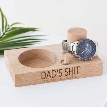 Classic Personalised Oak Watch Stand, 3 of 4