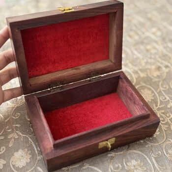 Wooden Jewellery Storage Box, Indian Trinket Box, 10 of 12