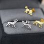 Sterling Silver Tiny Leopard Stud Earrings, thumbnail 5 of 12