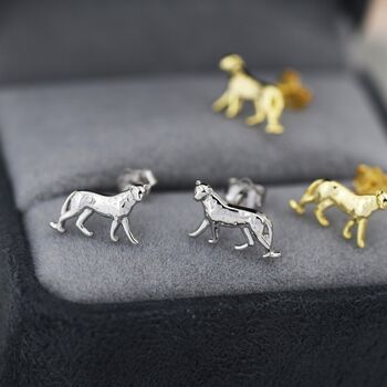Sterling Silver Tiny Leopard Stud Earrings, 5 of 12