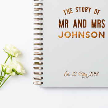 Personalised Copper Mr And Mrs Memory Book, 3 of 10
