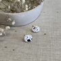 Black And White Clay Ceramic Cat Studs, thumbnail 1 of 8