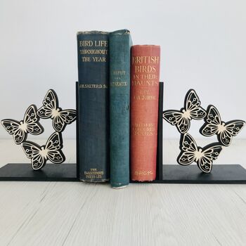 Butterflies Crafted Bookends, Writers And Readers Gift, 2 of 3