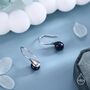 Sterling Silver Genuine Black Freshwater Pearl Hook Earrings, thumbnail 3 of 10