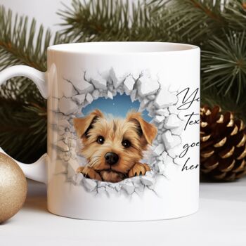 Personalised Christmas Norfolk Terrier Break Through, 8 of 10