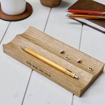 Personalised Wooden Pen And Jewellery Tray, 2 of 9