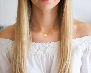 30th Birthday Gift For Her – Personalised Initial Disc Necklace, 8 of 9