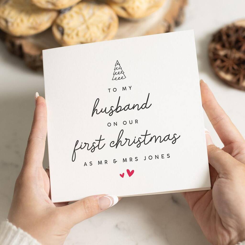 Personalised Husband First Christmas Card, 1 of 6