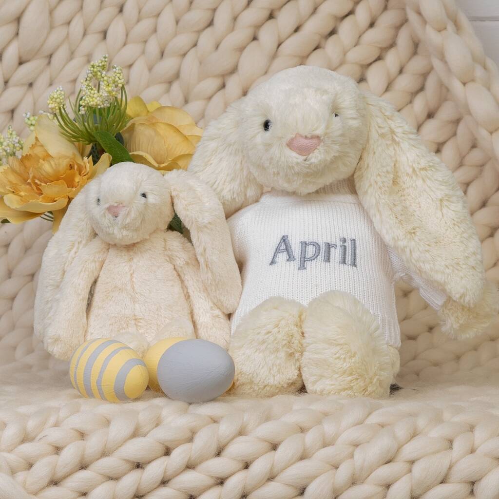 Personalised Buttermilk Bashful Bunny Soft Toy, 1 of 4