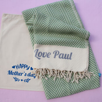 Personalised Cotton Throw, Gift For Mother, 9 of 12