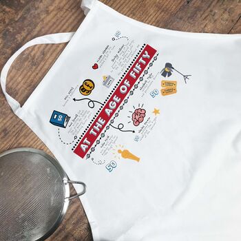 Personalised 50th Birthday White Apron, 6 of 10
