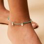 Be In Nature Green Onyx Silver Anklet, thumbnail 1 of 7