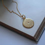 Birthstone Latitude And Longitude Necklace In Gold, thumbnail 3 of 6