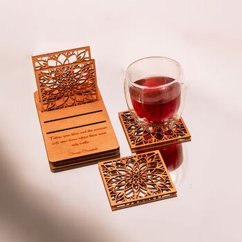 Luxury Personalised Coaster Set Gift With Your Message, 2 of 5