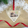 Personalised Heart Pet Forever Loved Photo Acrylic Hanging Decoration Bauble, thumbnail 1 of 2