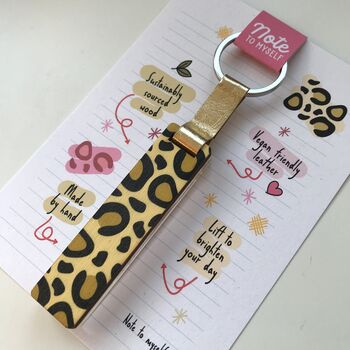 Personalised Leopard Print Glitter Stick Keyring, 4 of 4