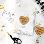 Simple Elegant Gold Foil Save The Date Heart Magnets, thumbnail 3 of 12