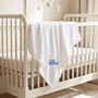 Personalised White Baby Blanket Embroidered Name, thumbnail 5 of 12