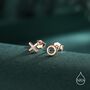 Xo Kiss Hug Stud Earrings In Sterling Silver, thumbnail 8 of 12