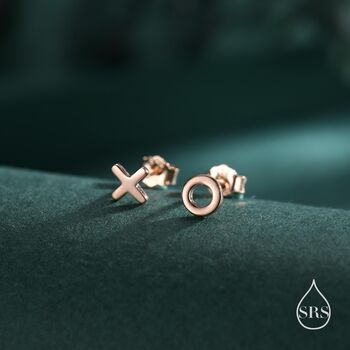 Xo Kiss Hug Stud Earrings In Sterling Silver, 8 of 12