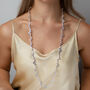Intricately Beaded Crystal Long Chain Necklace, thumbnail 5 of 6