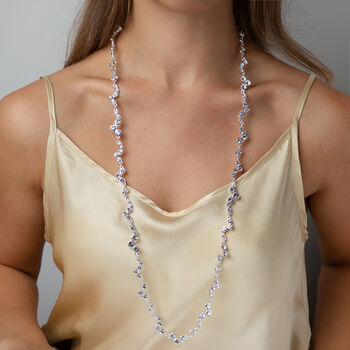 Intricately Beaded Crystal Long Chain Necklace, 5 of 6