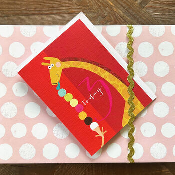 Mini Giraffe 3rd Birthday Card, 4 of 5