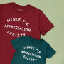 'Mince Pie Appreciation Society' T Shirt Burgundy, thumbnail 5 of 5