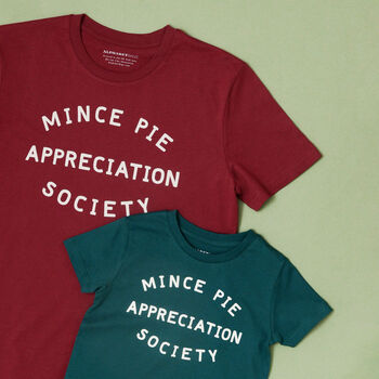 'Mince Pie Appreciation Society' T Shirt Burgundy, 5 of 5