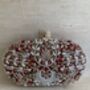 Maroon Handcrafted Embroidered Oval Clutch Bag, thumbnail 5 of 10