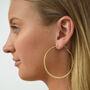 Battered Rose Gold Plated Silver Large Hoop Earrings, thumbnail 3 of 4