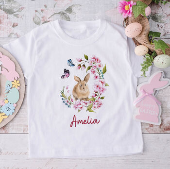 Personalised My First Easter Floral Bunny T Shirt Gift, 4 of 12