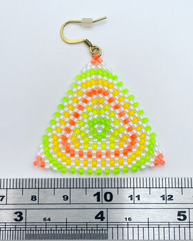 Hand Woven Disco Neon Miyuki Beads Earrings, 10 of 10