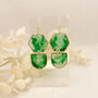 Transparent Green Drop Statement Earrings For Her, thumbnail 4 of 8
