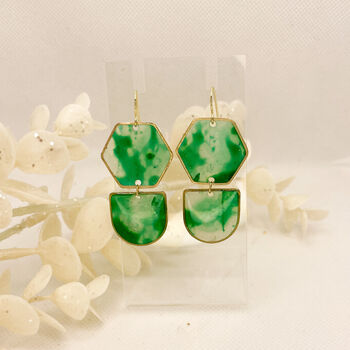Transparent Green Drop Statement Earrings For Her, 4 of 8