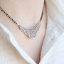 Indian Zircon Mangalsutra Black Beads Earring And Necklace, thumbnail 2 of 10