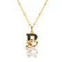 Gold Plated B Initial Necklace With Green Marble, thumbnail 1 of 6