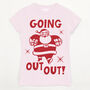 Going Out Out Santa Women's Christmas Slogan T Shirt, thumbnail 5 of 7
