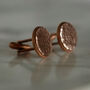 Secret Message Solid Copper Cufflinks, thumbnail 2 of 8