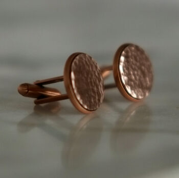 Secret Message Solid Copper Cufflinks, 2 of 8
