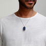 Men's Large Lapis Dog Tag Locket 925 Silver, thumbnail 4 of 11