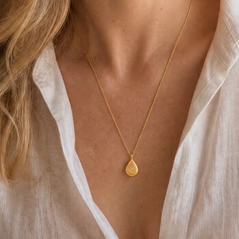 Gold North Star Teardrop Necklace Celestial Star, 3 of 5