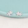 Sterling Silver Small Jigsaw Stud Earrings, thumbnail 6 of 12