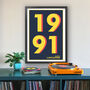 1991 Personalised Year Typography Print, thumbnail 9 of 12