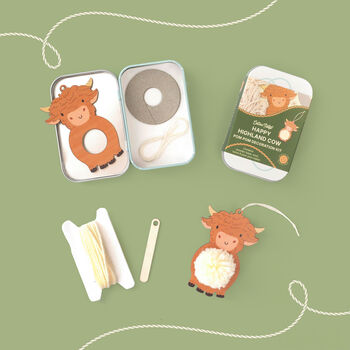 Make Your Own Pom Pom Highland Cow Decoration Kit, 5 of 7