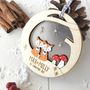 Personalised Baby Twins' First Christmas Fox Bauble, thumbnail 2 of 6