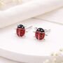 Sterling Silver Ladybird Stud Earrings – 6mm X 7mm, thumbnail 2 of 6