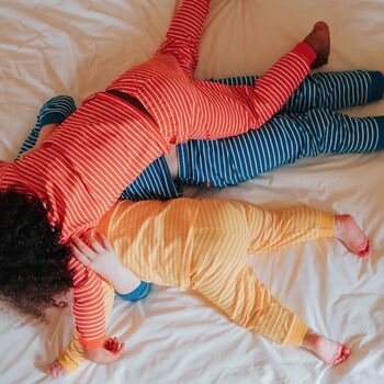 Organic Cotton Stripe Kids Pyjamas, 2 of 7