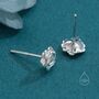 Petite Sterling Silver Rose Stud Earrings, thumbnail 7 of 12