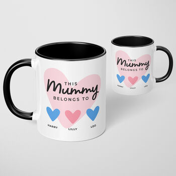 Mum Mummy Personalised Heart Mug Mothers Day Birthday, 4 of 5